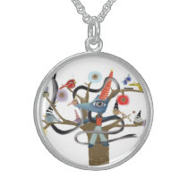 Fox and Birds woodland Necklace necklaces