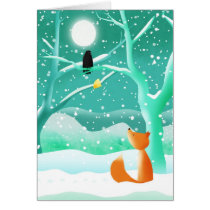 Fox and crow - greeting cards cards