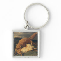 Fox and Hare, 1866 Keychain