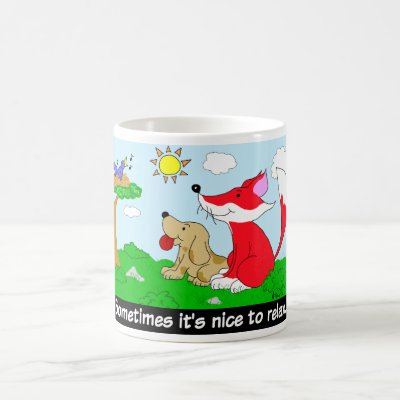 Fox and Hound Relax Mug by bizarrecartoons