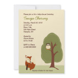 Fox and Owl  Woodland Forest Baby Shower 5x7 Invites