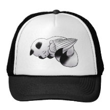 Fox blanco con alas el dormir gorro de camionero