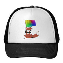 Fox con una bandera gorro de camionero