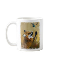 "Fox dances for Hummingbird" Mug by JWBaker_Artist "Fox dances for Hummingbird" Mug