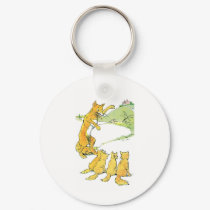 Fox & Four Kits Spy a House on a Hill keychains