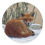 Fox in the snow stickers