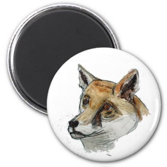 Fox in Watercolor magnet