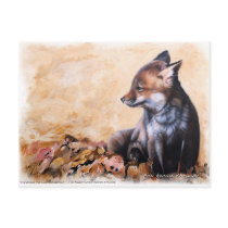 "Fox knows the way" Postcard by JWBaker_Artist "Fox knows the way" Postcard