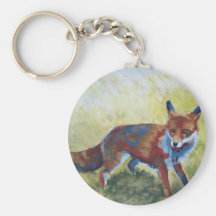Fox looking startled painting keychains