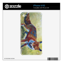 Fox looking startled painting skin for the iPhone 4S