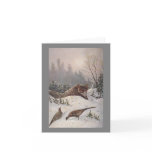 FOX & PHEASANTS ~ MUTED WINTER DAY ~ NOTE CARD