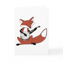 Fox Playing the Banjo Card