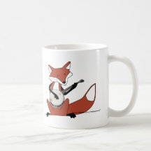 Fox Playing the Banjo Coffee Mugs