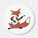 Fox Playing the Banjo Fridge Magnet