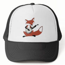 Fox Playing the Banjo Trucker Hats