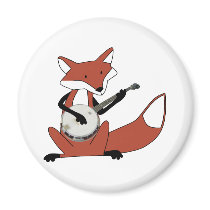 Fox Playing the Banjo Fridge Magnet