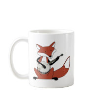 Fox Playing the Banjo Coffee Mugs