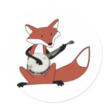 Fox Playing the Banjo Sticker