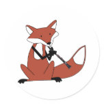 Fox Playing the Clarinet stickers