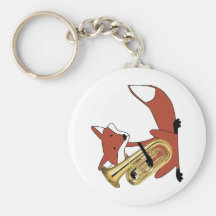 Fox Playing the Euphonium Key Chain