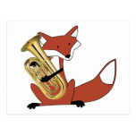 Fox Playing the Euphonium Post Cards