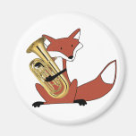 Fox Playing the Euphonium Refrigerator Magnets