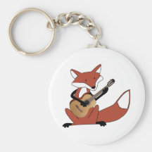 Fox Playing the Guitar Key Chains