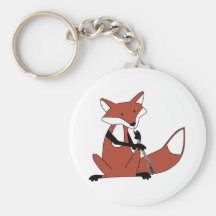 Fox Playing the Oboe Keychains