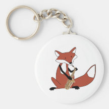 Fox Playing the Saxophone Keychain