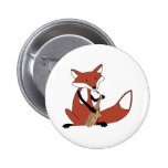 Fox Playing the Saxophone Pinback Button