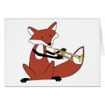 Fox Playing the Trumpet Greeting Card