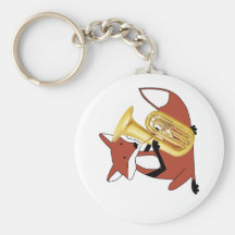 Fox Playing the Tuba Key Chains