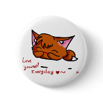 Fox Puff Love Button by thecraftycrypt Fox Puff Love Button