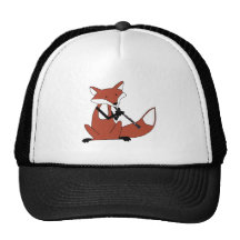 Fox que juega el Clarinet Gorros Bordados