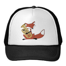 Fox que juega el Euphonium Gorras
