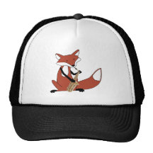 Fox que toca el saxofón gorras de camionero