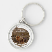 Fox Sniffing the Crocuses; Customizable Key Chain