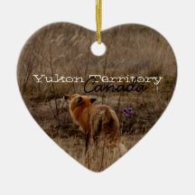 Fox Sniffing the Crocuses; Yukon Souvenir Ornament