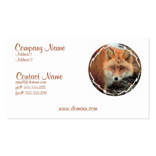 Fox Species Business Card (front side)