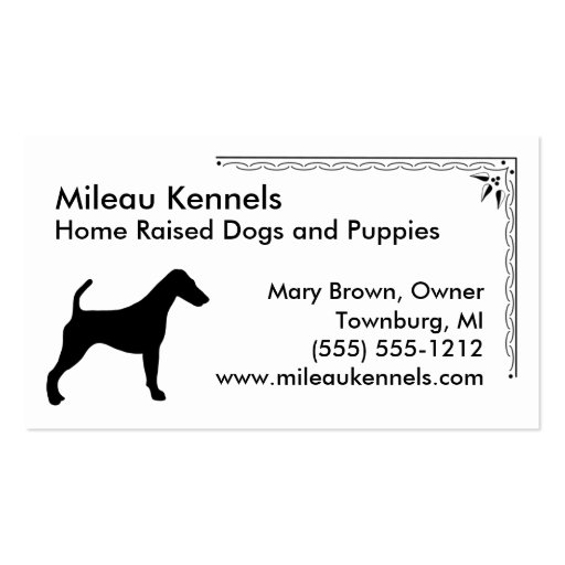 Fox Terrier Business Card Templates (front side)