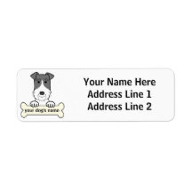 Fox terrier personalizado del alambre etiquetas de remite