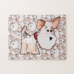 Fox Terrier Watercolor PIECE MISSING Design puzzles