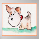 Fox Terrier Watercolor posters