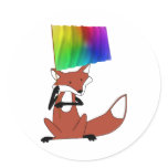 Fox with a Flag Stickers