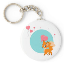 Fox with  Balloon Keychain