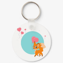Fox with Balloon Keychain by jellybeancartoons Fox with Balloon Keychain
