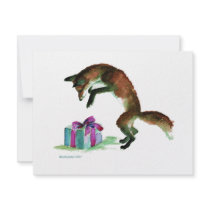 fox with present invitations by cathylester fox with present invitations