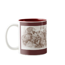 Foxes at Play Large, Foxes at Play Large mugs