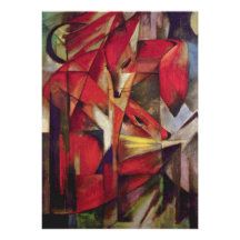 Foxes by Franz Marc, Vintage Abstract Fine Art Invitations