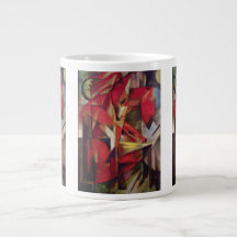 Foxes by Franz Marc, Vintage Abstract Fine Art Jumbo Mugs